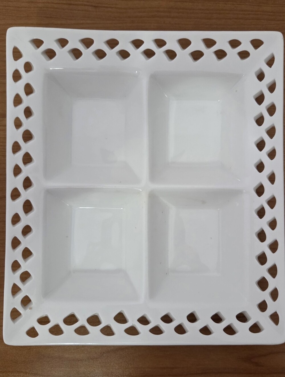 NFINITY White Porcelain 4-Compartment Serving Platter